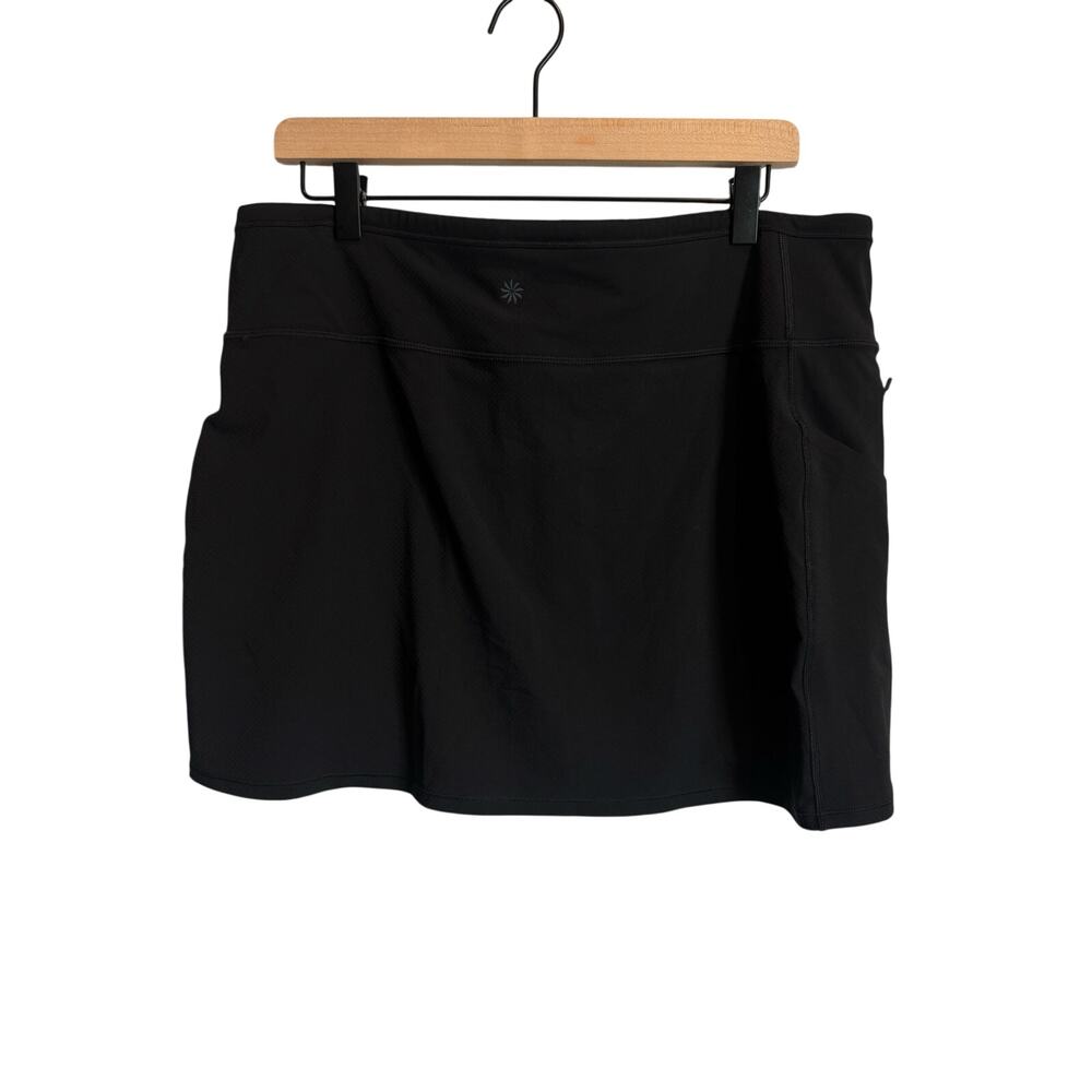 Athleta Action Skort in Dobby 14.5” Black Athletic Golf Tennis Skirt Size - Picture 3 of 5